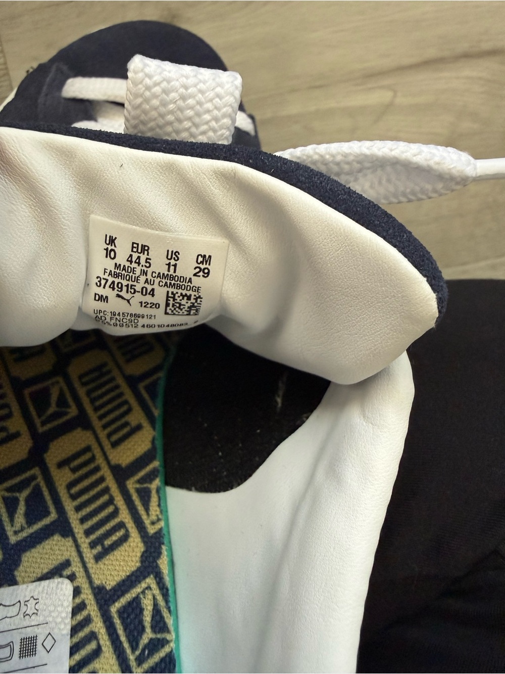 Puma Kids Navy and White Suede Casual Sneakers - Picture 4 of 6